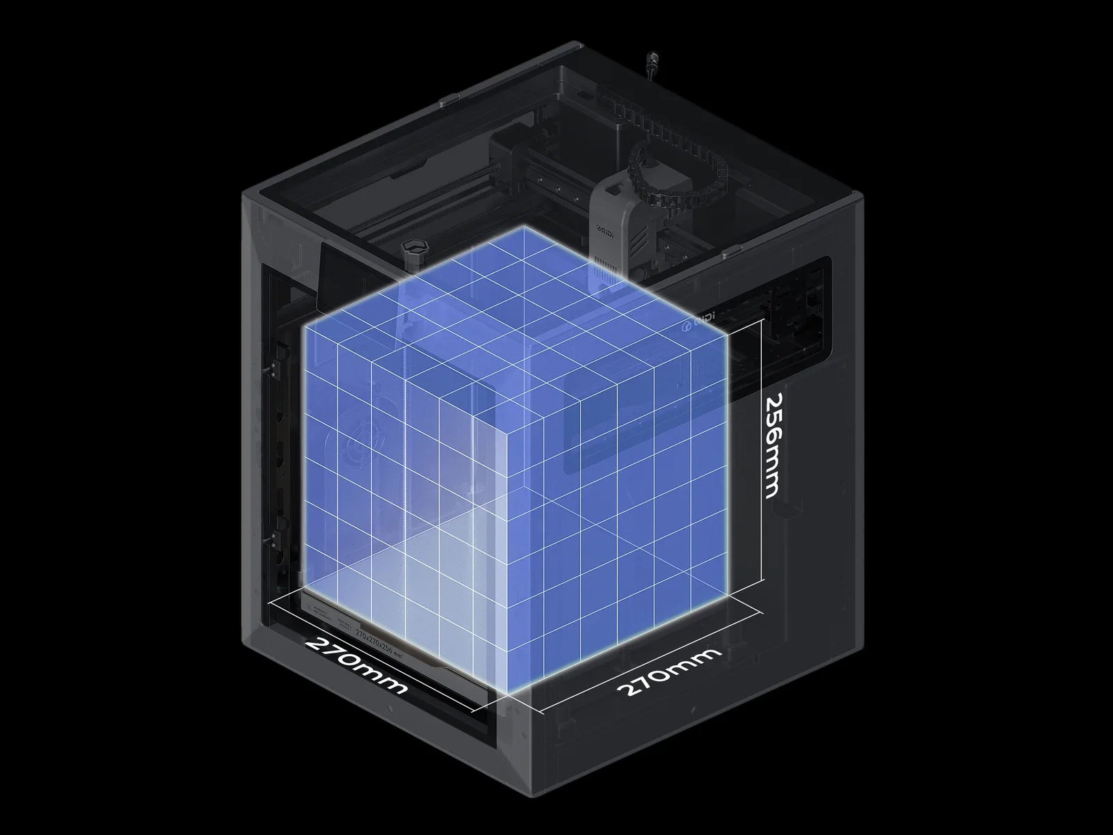 QIDI Q2 270 x 270 x 256 mm baskı hacmi görseli